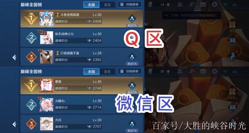 王者荣耀q区和微信区哪个厉害缩略图