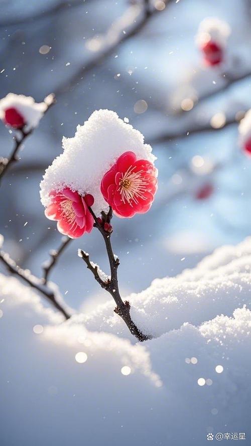 梅花雪景视频素材图标