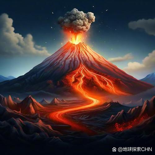 岩浆喷出地表形成什么山图标