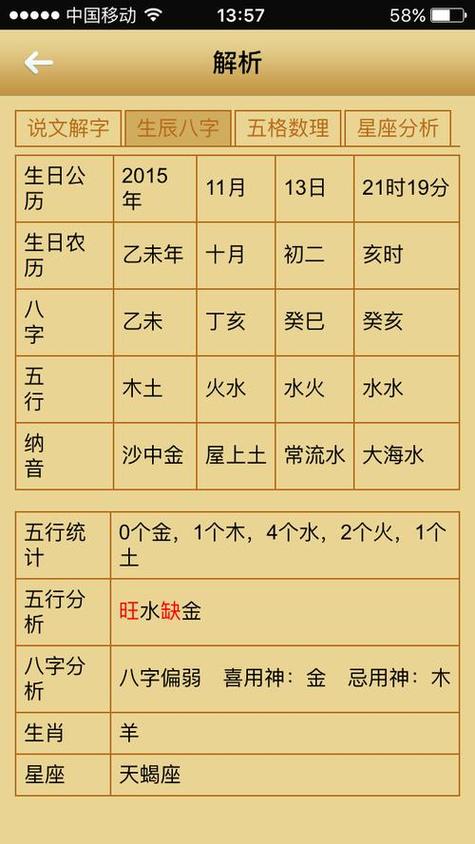 怎么查孩子缺金木水火土图标