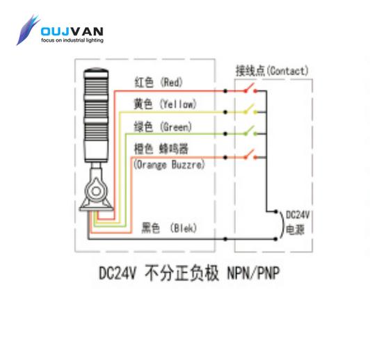 继电器控制三色灯接线图图标