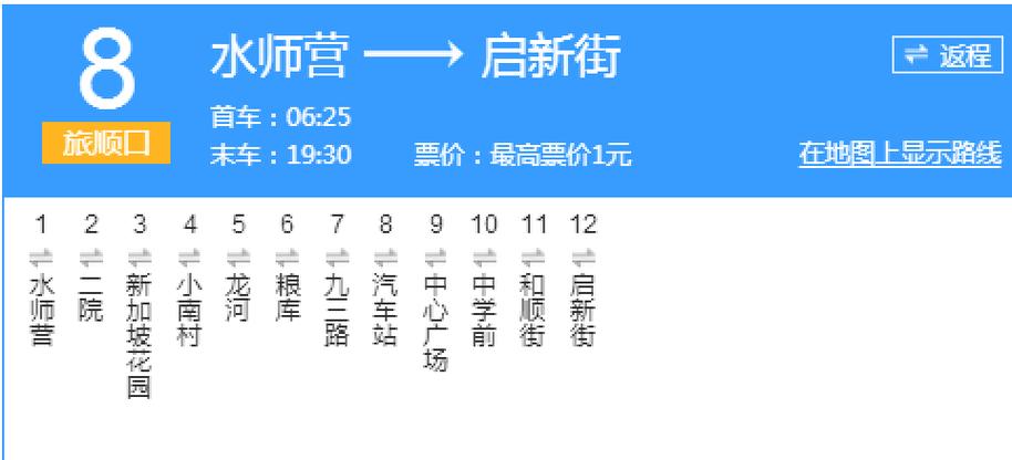 8路公交车最早几点发车开往火车站的图标