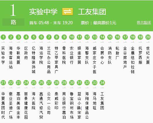 1路车最后一班车几点发车图标