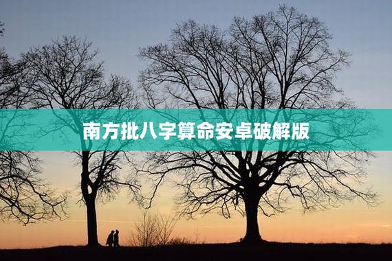 南方批八字算命手机版免费