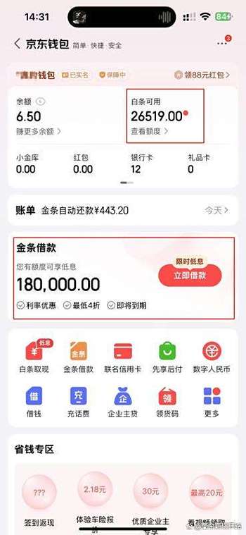 京东我的钱包余额怎么提现图标