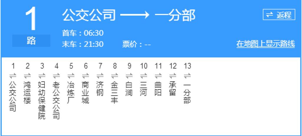 1路车最后一班车几点图标