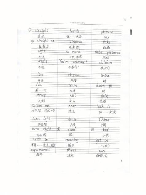 外研版四年级上册英语单词表图标