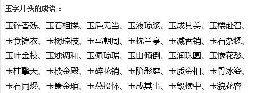 玉华成语