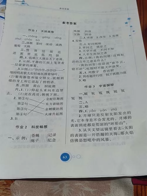 家庭作业四年级上册语文人教版答案缩略图