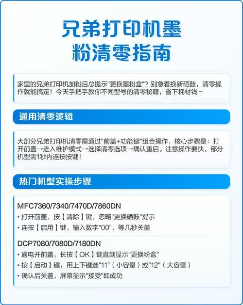 兄弟打印机加墨粉后怎么清零步骤游戏截图